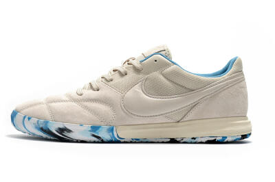 Men's Nike Premier 2 Sala IC Indoor & Futsal Low-Tops Football Shoes - Beige/White/Blue