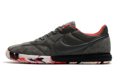 Men's Nike Premier 2 Sala IC Indoor & Futsal Low-Tops Football Shoes - Grey/White/Red