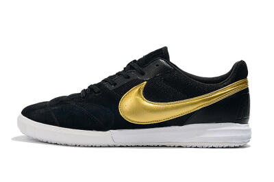 Men's Nike Premier 2 Sala IC Indoor & Futsal Low-Tops Football Shoes - Black/Gold/White