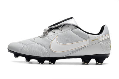 Men's Nike The Premier 3 FG Firm Ground Low-Tops Football Boots - Grey/White/Black