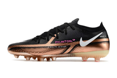 Men's Nike Phantom GT Elite AG Artificial Grass Low-Tops Football Boots - Gold/Black/White