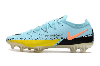 Men's Phantom GT 2 Elite FG Firm Ground Low-Tops Football Boots - Blue/Yellow/Pink