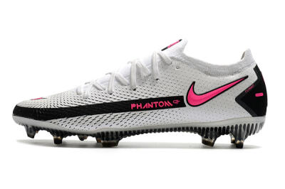 Men's Nike Phantom GT Elite FG Firm Ground Low-Tops Football Boots - White/Black/Pink