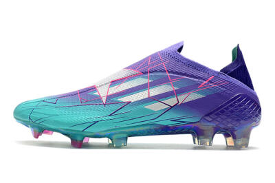 Men's Adidas X Speedflow+ FG Firm Ground Low-Tops Football Boots - Jade/Purple/Pink