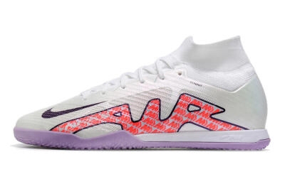 Men's Nike Air Zoom Mercurial Superfly 9 Elite IC Indoor & Futsal High-Tops Football Shoes - White/Black/Red/Purple