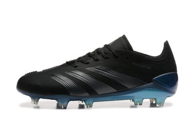 Men's Adidas Predator Elite 24 FG Firm Ground Low-Tops Football Boots - Black/Silver/Blue
