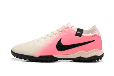 Men's Nike Tiempo Legend 10 Pro TF Artificial Turf Low-Tops Football Shoes - White/Pink/Black