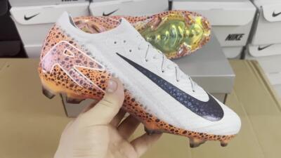 Men's Nike Air Zoom Mercurial Vapor 16 Elite FG Firm Ground Low-Tops Football Boots - Grey/Black/Leopard