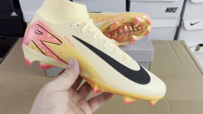 Men's Nike Air Zoom Mercurial Superfly 10 Elite FG Firm Ground High-Tops Football Boots - Yellow/Black/Pink/Gold