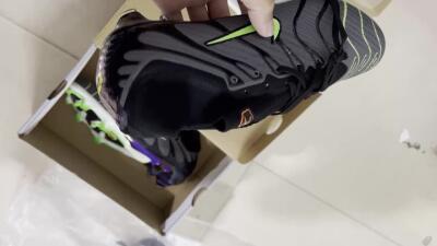 Men's Nike Air Zoom Mercurial Superfly 9 Elite FG Firm Ground High-Tops Football Boots - Silver/Black/Green