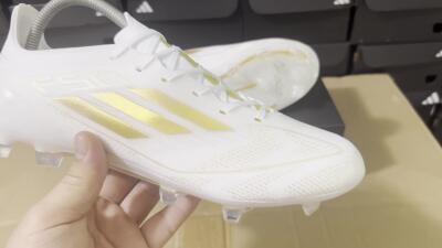 Men's Adidas F50 Adizero FG Firm Ground Low-Tops Football Boots - White/Gold