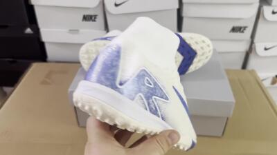 Unisex Nike Air Zoom Mercurial Superfly 10 Elite TF Artificial Turf High-Tops Football Shoes - Beige/Blue