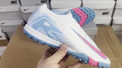 Unisex Nike Air Zoom Mercurial Vapor 16 Elite TF Artificial Turf Low-Tops Football Shoes - White/Pink/Blue