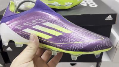 Unisex Adidas F50+ Adizero FG Firm Ground Low-Tops Football Boots - Purple/Yellow/Blue