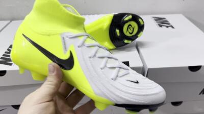Men's Nike Phantom Luna Elite FG Firm Ground High-Tops Football Boots - Grey/Yellow/Black