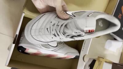 Men's Supre x Nike SB Gato IC Indoor & Futsal Low-Tops Football Shoes - Grey/White/Red/Black