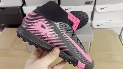 Unisex Nike Air Zoom Mercurial Superfly 10 Elite TF Artificial Turf High-Tops Football Shoes - Black/Pink