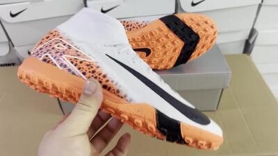 Unisex Nike Air Zoom Mercurial Superfly 10 Elite TF Artificial Turf High-Tops Football Shoes - Grey/Orange/Black