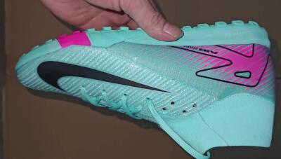 Unisex Nike Air Zoom Mercurial Superfly 10 Elite TF Artificial Turf High-Tops Football Shoes - Green/Pink/Black