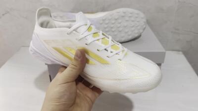 Men's Adidas F50 Pro TF Artificial Turf Low-Tops Football Shoes - Beige/White/Gold