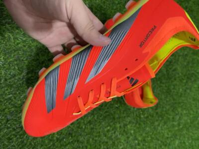 Men's Adidas Predator 24 Elite AG Artificial Grass Low-Tops Football Boots - Red/Silver/Yellow