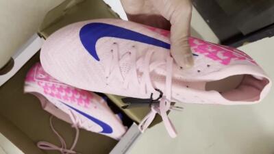 Men's Nike Air Zoom Mercurial Vapor 16 Elite FG Firm Ground Low-Tops Football Boots - Pink/White/Blue