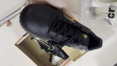 Men's Nike React Tiempo Legend 9 Pro TF Artificial Turf Low-Tops Football Shoes - Black/Gold/White