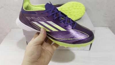 Unisex Adidas F50 Elite TF Artificial Turf Low-Tops Football Shoes - Purple/Yellow/White