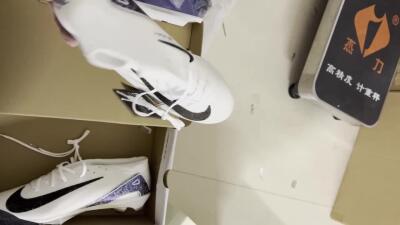 Unisex Nike Air Zoom Mercurial Superfly 10 Elite FG Firm Ground High-Tops Football Boots - White/Black/Blue