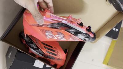 Unisex Adidas F50+ Lightstrike Pro Laceless FG Firm Ground Low-Tops Football Boots - Red/Black/Silver