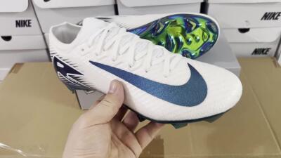 Unisex Nike Air Zoom Mercurial Vapor 16 Elite FG Firm Ground Low-Tops Football Boots - White/Blue/Gold