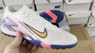 Unisex Nike Air Zoom Mercurial Vapor 16 Elite TF Artificial Turf Low-Tops Football Shoes - White/Pink/Blue