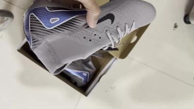 Men's Nike Air Zoom Mercurial Superfly 10 Elite FG Firm Ground High-Tops Football Boots - Grey/Black/White/Gold