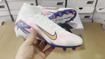 Unisex Nike Air Zoom Mercurial Superfly 10 Elite AG Artificial Grass High-Tops Football Boots - Jade/Yellow/Pink/Blue