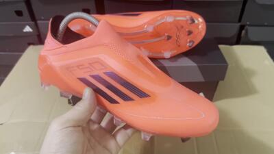 Unisex Adidas F50 Elite Laceless FG Firm Ground Low-Tops Football Boots - Red/Blue/Silver