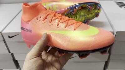 Men's Nike Air Zoom Mercurial Superfly 10 Elite FG Firm Ground High-Tops Football Boots - Orange/Yellow/Black