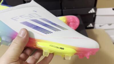 Unisex Adidas F50+ Lightstrike Pro Laceless FG Firm Ground Low-Tops Football Boots - Jade/Rainbow