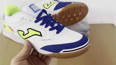 Men's Joma Top Flex 920 IC Indoor & Futsal Low-Tops Football Shoes - White/Blue/Yellow