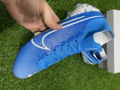 Men's Nike Mercurial Superfly 7 Elite FG Firm Ground High-Tops Football Boots - Blue/White