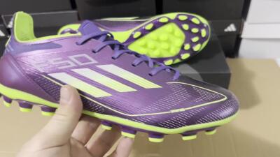 Unisex Adidas F50 Elite MG Multi Ground Low-Tops Football Boots - Purple/Yellow