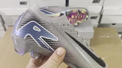 Unisex Nike Air Zoom Mercurial Vapor 16 Elite FG Firm Ground Low-Tops Football Boots - Grey/Black/Blue