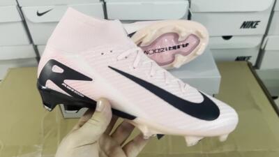Unisex Nike Air Zoom Mercurial Superfly 10 Elite FG Firm Ground High-Tops Football Boots - Pink/White/Black