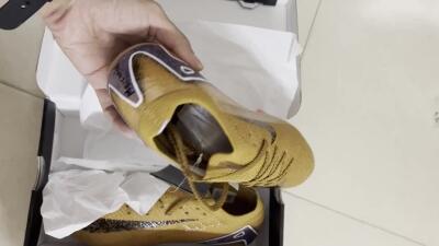 Unisex Nike Air Zoom Mercurial Vapor 16 Elite FG Firm Ground Low-Tops Football Boots - Gold/Blue/White