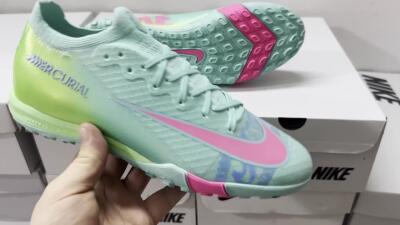 Unisex Nike Air Zoom Mercurial Vapor 16 Elite TF Artificial Turf Low-Tops Football Shoes - Jade/Pink/Blue