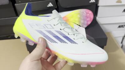 Unisex Adidas F50 Elite MG Multi Ground Low-Tops Football Boots - Jade/Blue/Yellow