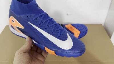 Unisex Nike Air Zoom Mercurial Superfly 10 Elite TF Artificial Turf High-Tops Football Shoes - Blue/White/Orange