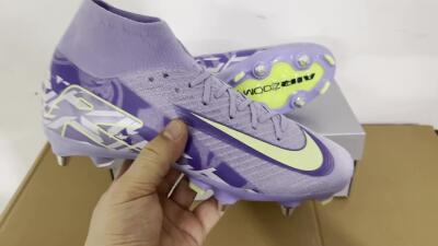 Men's Nike Air Zoom Mercurial Superfly 10 Elite SG Soft Ground High-Tops Football Boots - Purple/Yellow/White