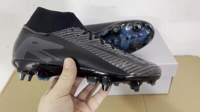 Men's Nike Air Zoom Mercurial Superfly 10 Elite SG Soft Ground High-Tops Football Boots - Black/Silver/Blue