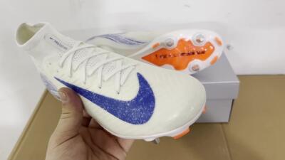 Men's Nike Air Zoom Mercurial Superfly 10 Elite SG Soft Ground High-Tops Football Boots - Beige/White/Blue