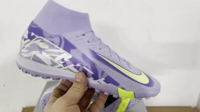 Unisex Nike Air Zoom Mercurial Superfly 10 Elite TF Artificial Turf Low-Tops Football Shoes - Purple/Yellow/White